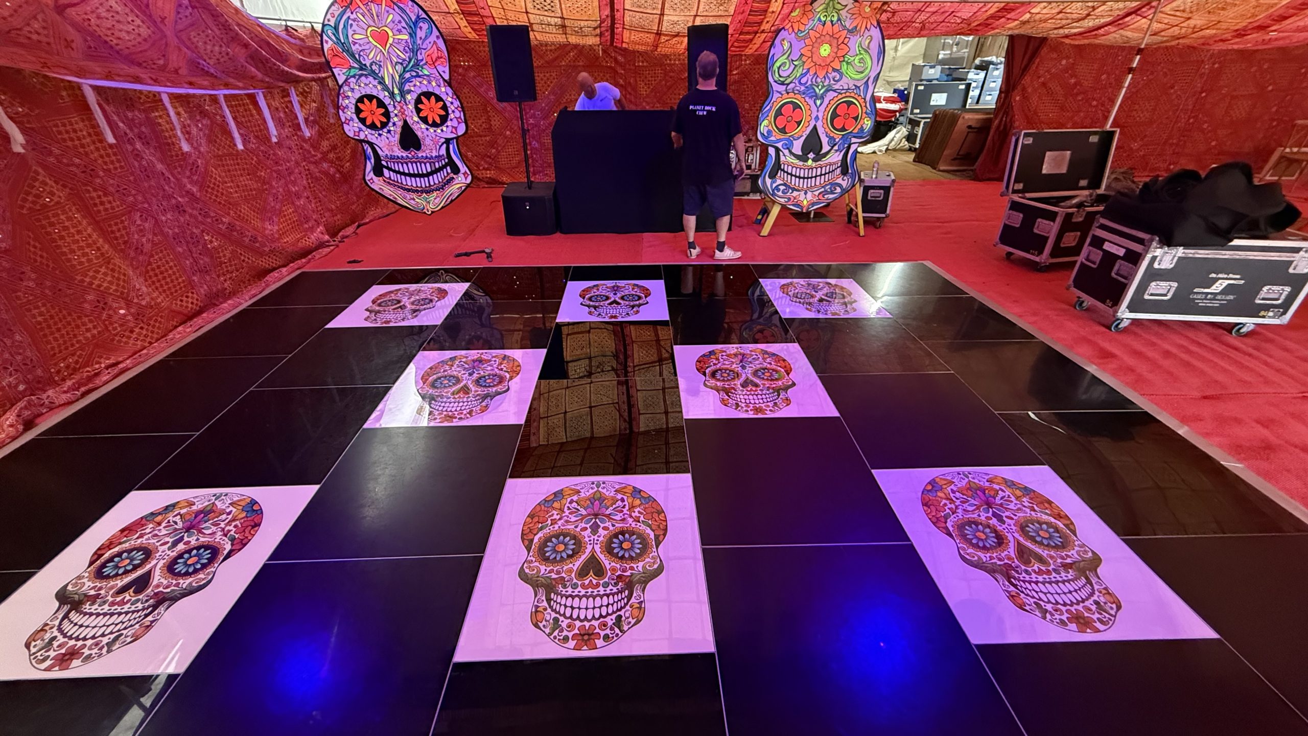 Coloured skulls dance floor