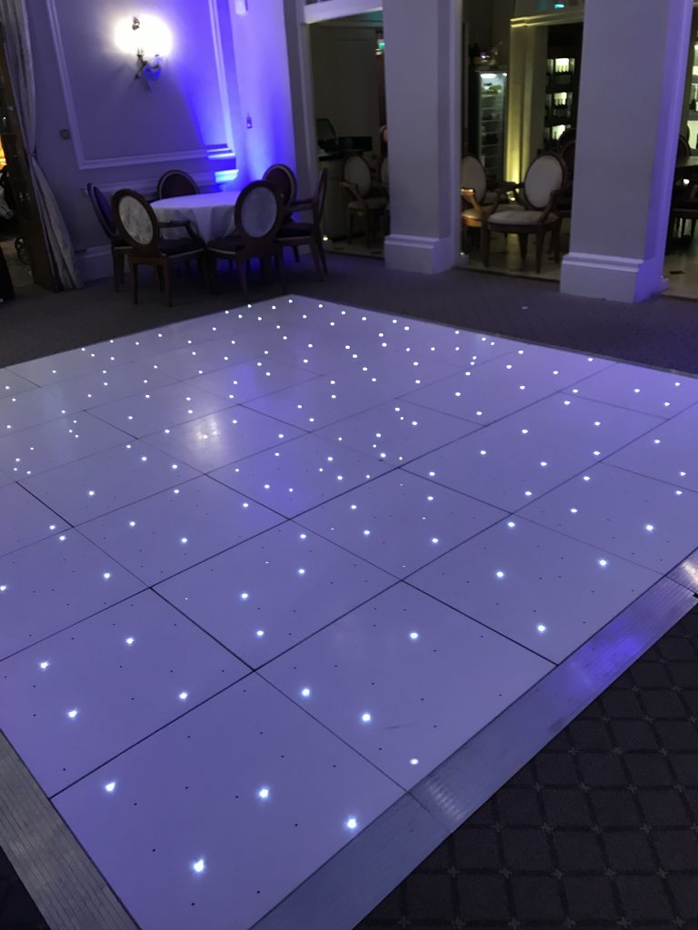 White led dance floor ready for the first dance
