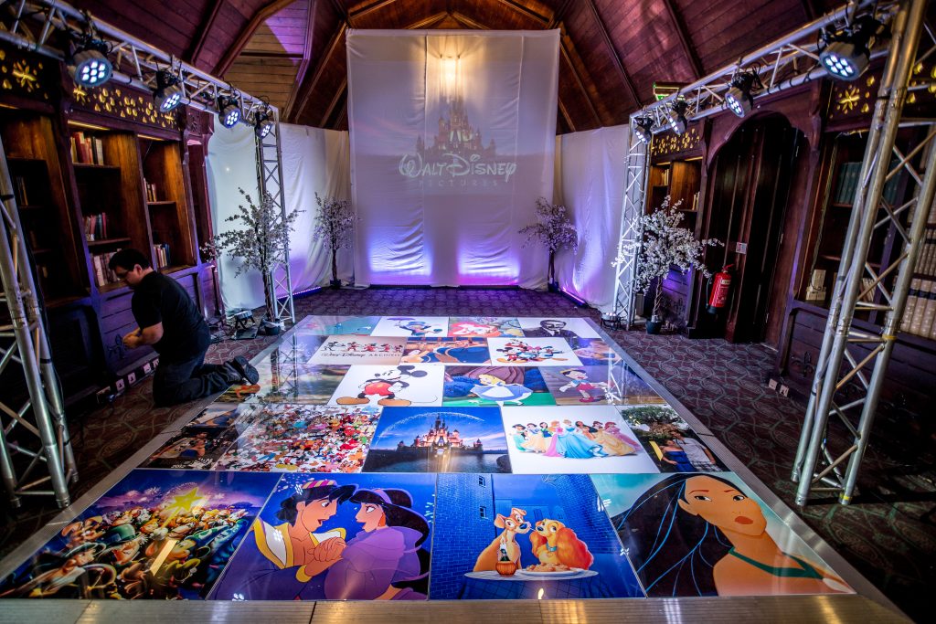 Disney dance floor at Ettington Park Hotel