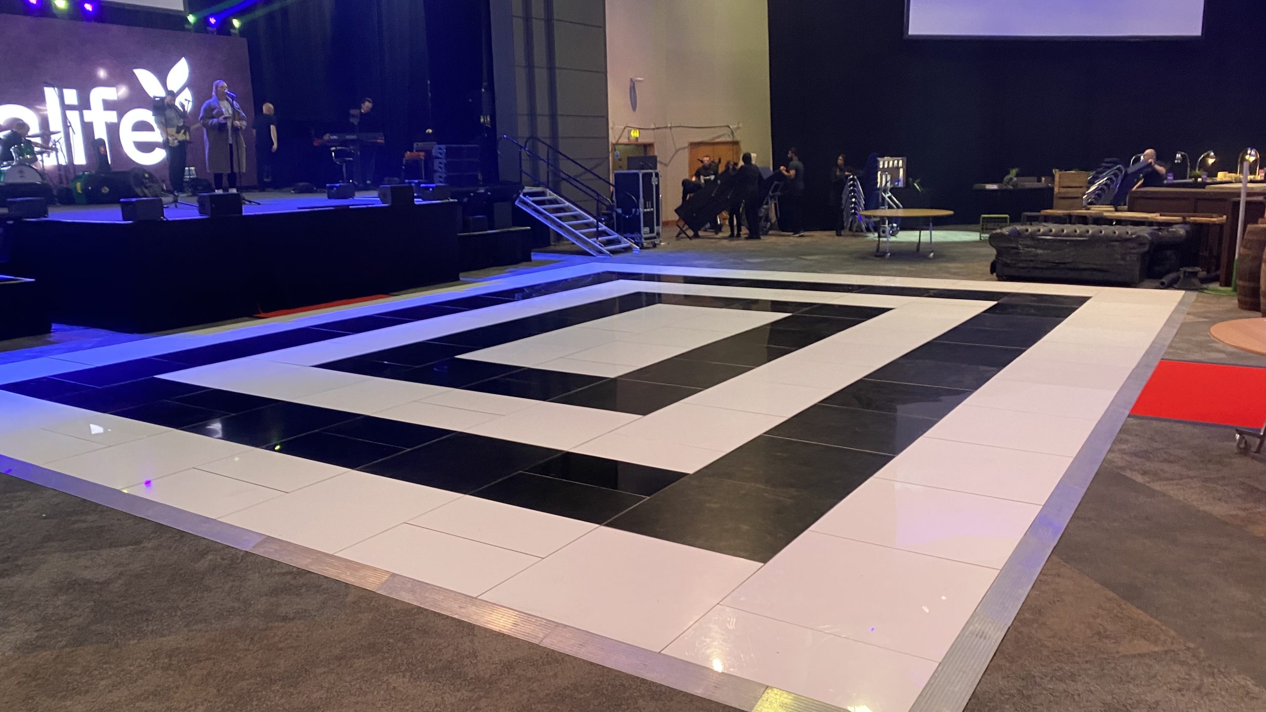 Black and white layered dance floor