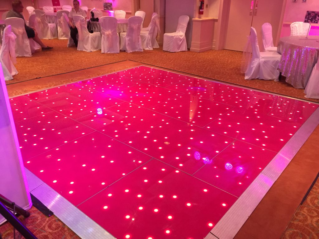 LED dance floor with pink leds