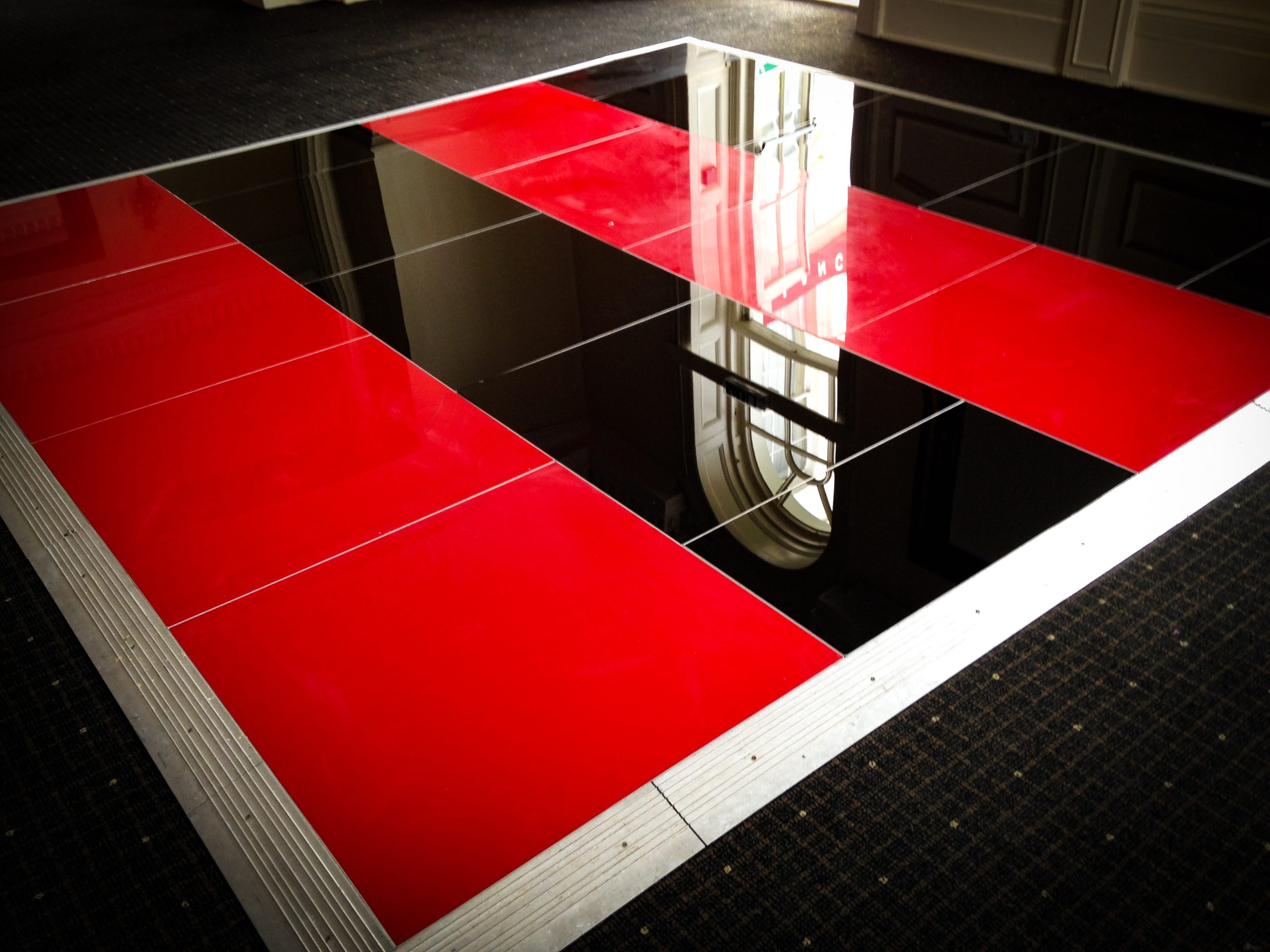 Red and black dance floor