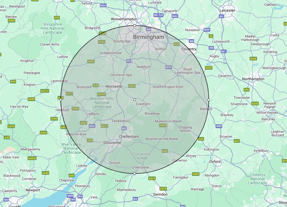 Regular Coverage Area Worcestershire Dance Floor Hire