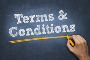 Terms and conditions in chalk writing