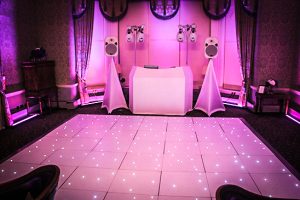 Wedding dance floor using our white starlit twinkle floor