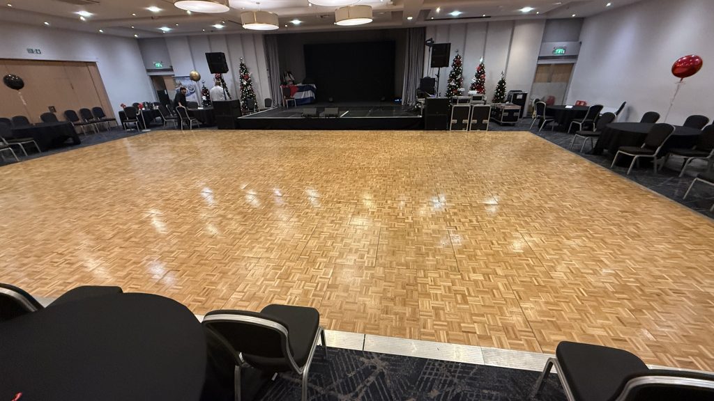 light oak dance floor installed in Birmingham