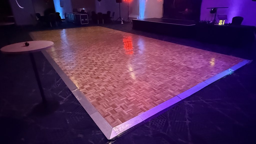 Dance floor parquet installed in a conference room in birmingham