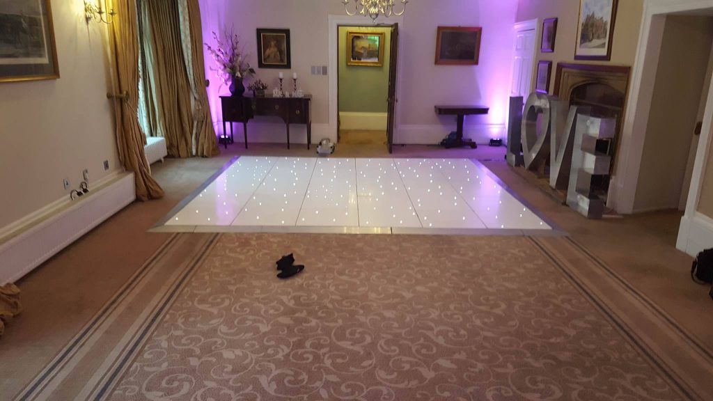 LED dance floor with LOVE letters to the right