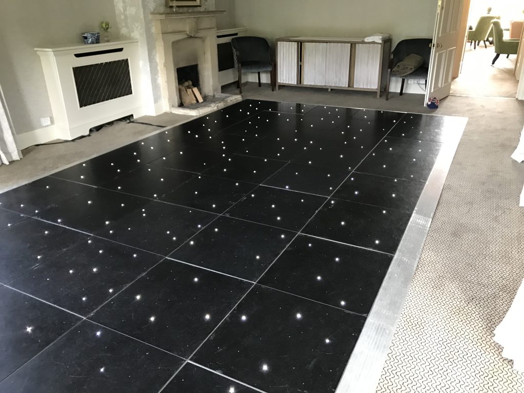 Black starlit dance floor