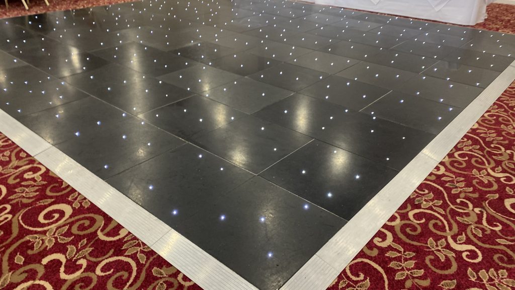 Black led dance floor at the bank house hotel