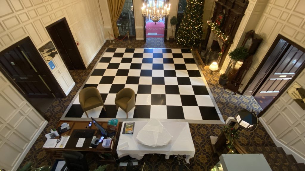 Dance floor installed at Dumbleton Hall near Evesham