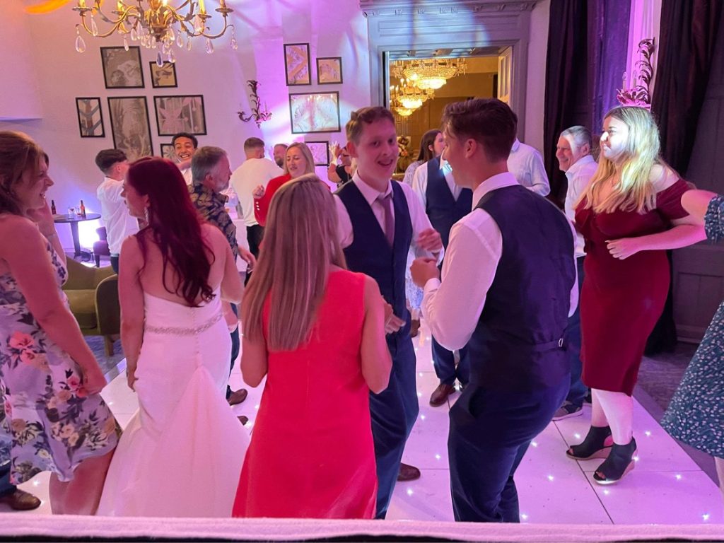White Starlit dance floor in the Moncreif lounge at Walton hall