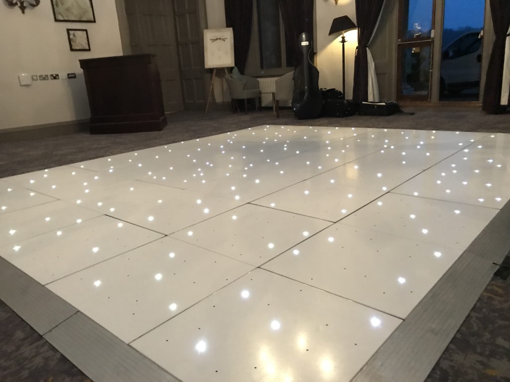 White Starlit dance floor in the Moncreif lounge at Walton hall