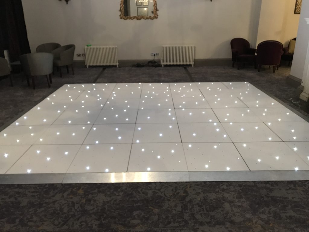 White Starlit dance floor in the Moncreif lounge at Walton hall