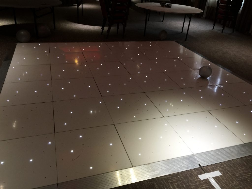 White Starlit dance floor in the Moncreif suite at Walton hall
