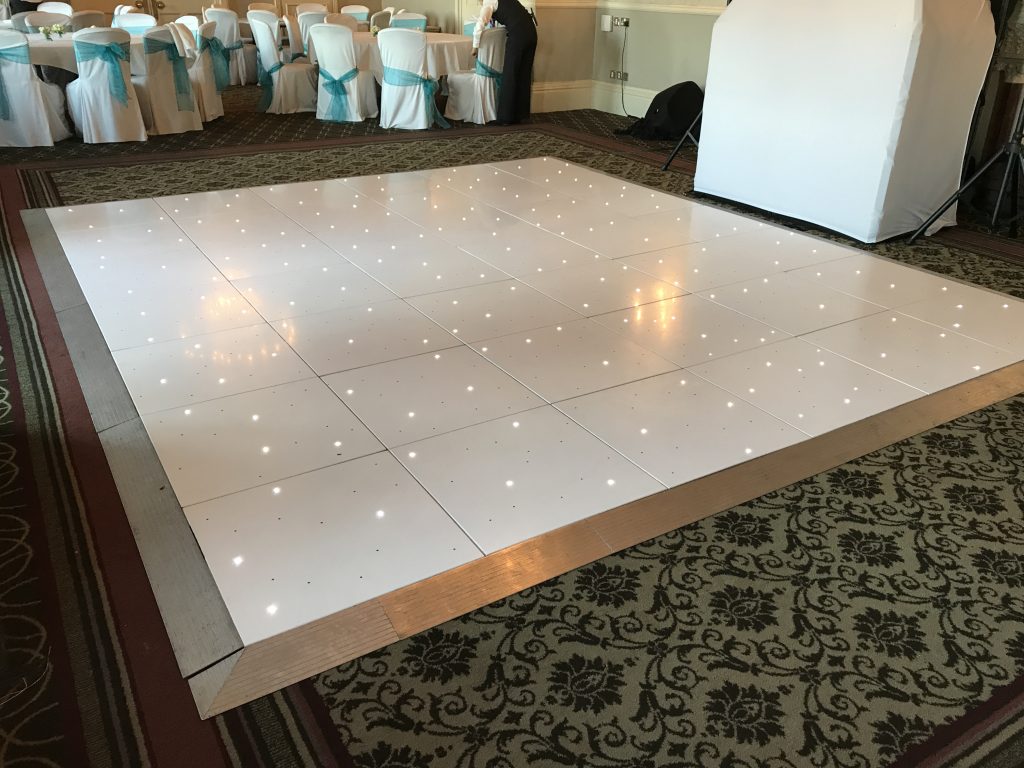 White Starlit dance floor in the Moncreif suite at Walton hall
