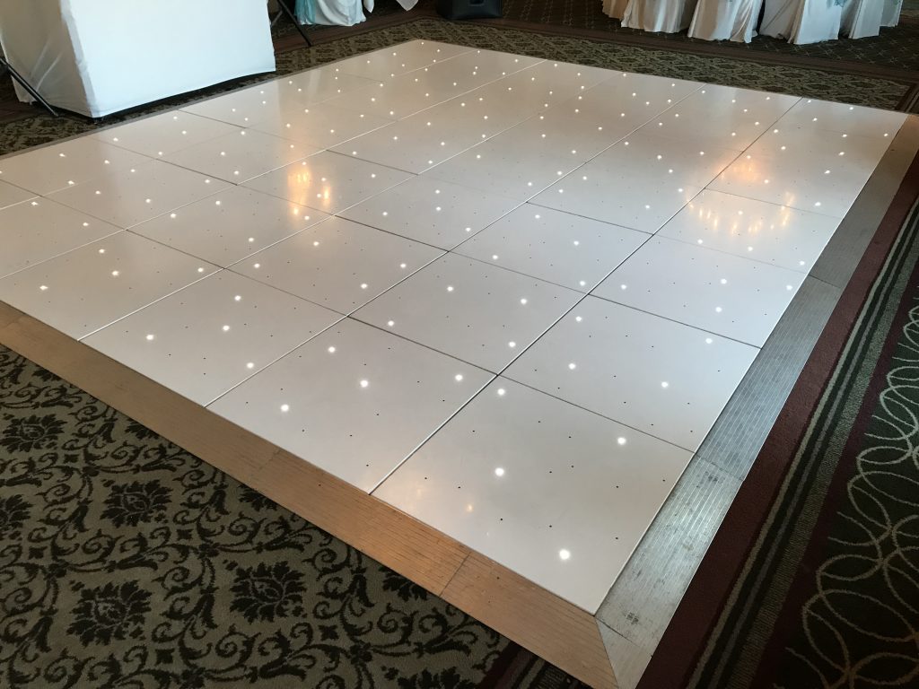 White Starlit dance floor in the Moncreif suite at Walton hall