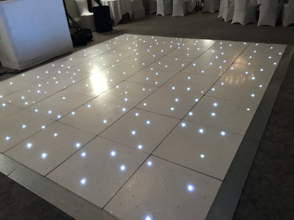 White Starlit dance floor in the Moncreif suite at Walton hall
