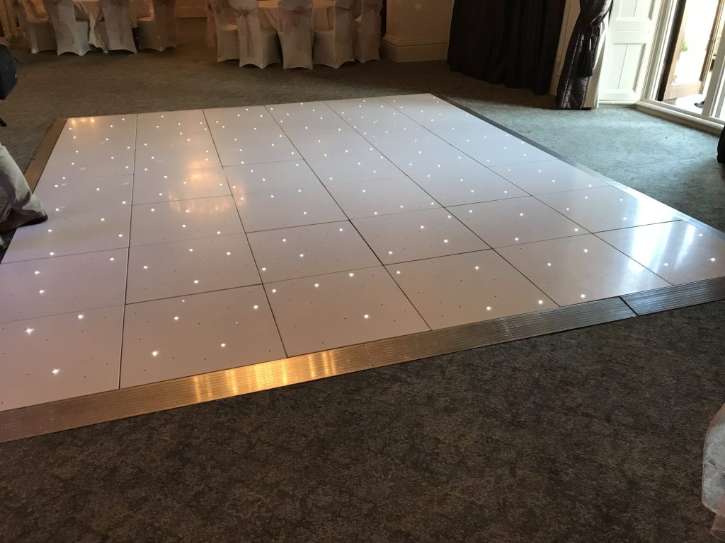 White Starlit dance floor in the Moncreif suite at Walton hall