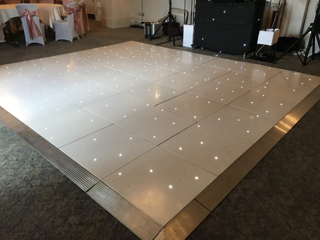 White Starlit dance floor in the Moncreif suite at Walton hall