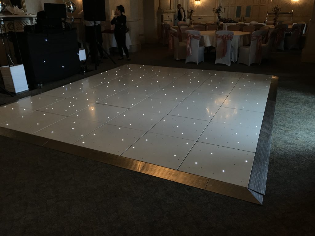 White Starlit dance floor in the Moncreif suite at Walton hall