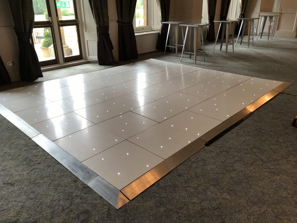 White Starlit dance floor in the Moncreif suite at Walton hall