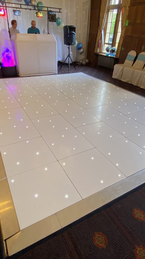White Starlit dance floor in the Moncreif suite at Walton hall