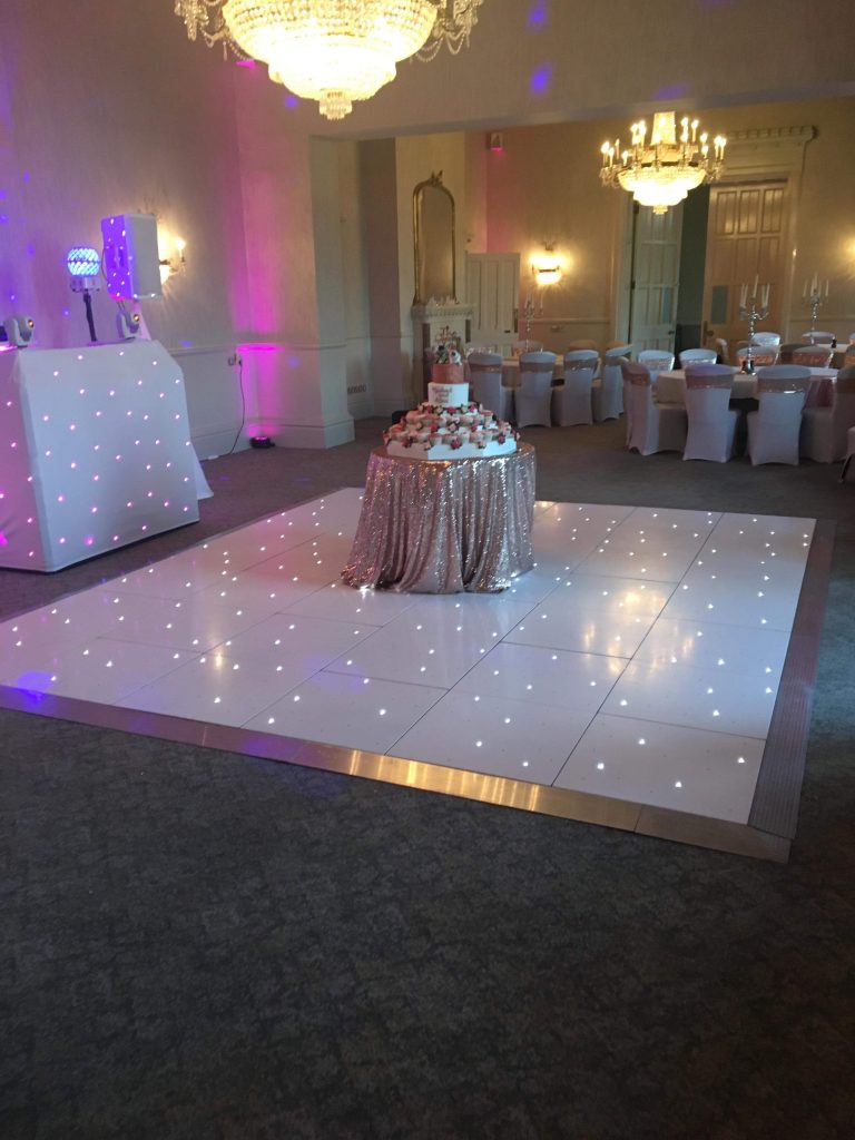 White Starlit dance floor in the Moncreif suite at Walton hall