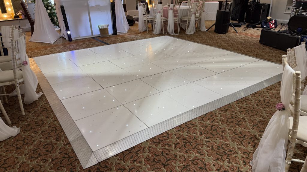 White starlit dance floor with grey trim