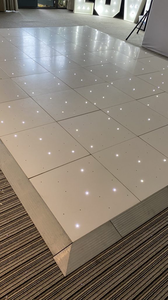LED dance floor with grey edging