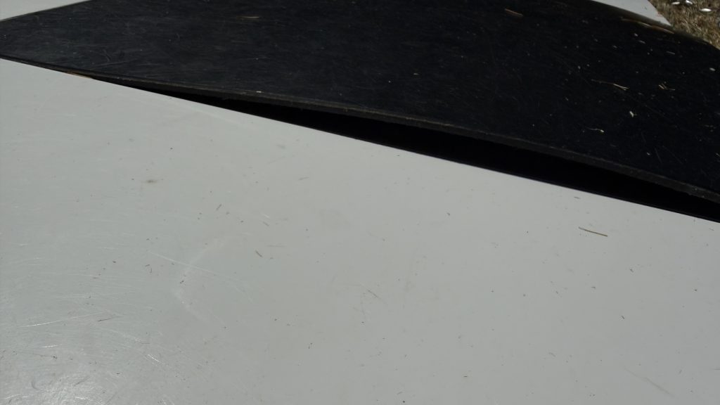 Damaged black and white dance floor