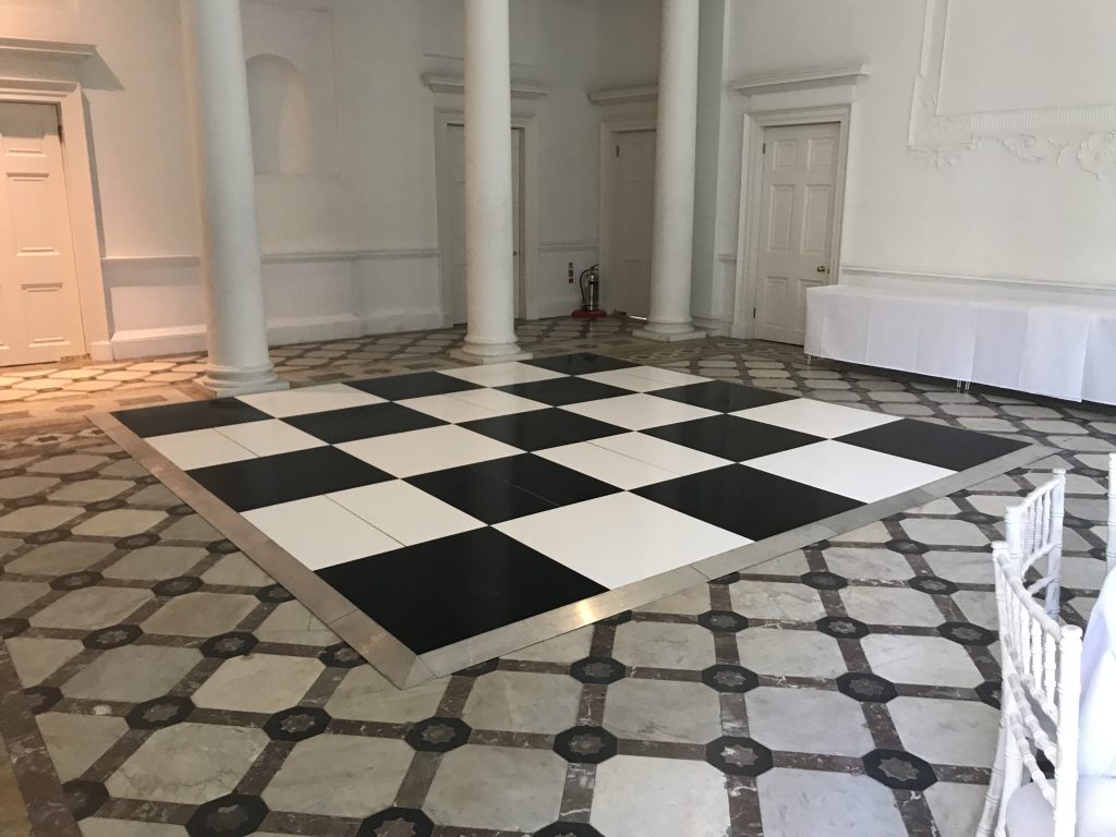 black and white dance floor