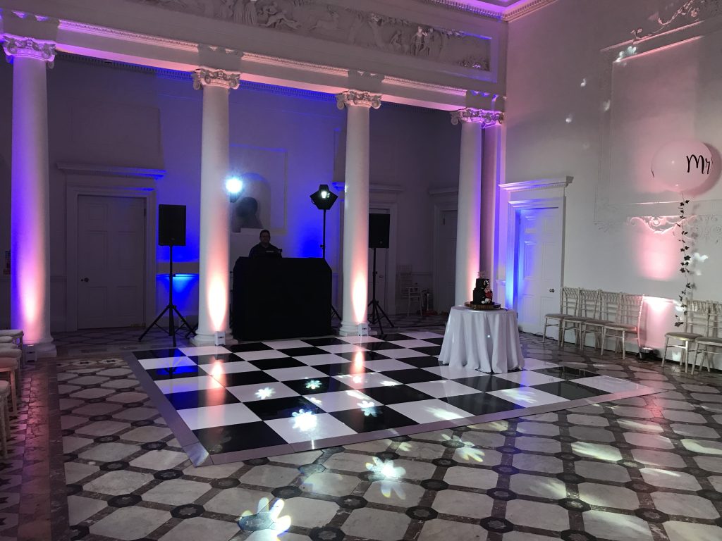 black and white floor