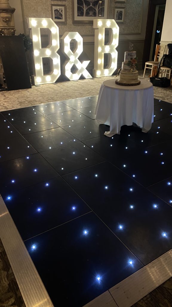 black starlit dance floor in the hathaway suite