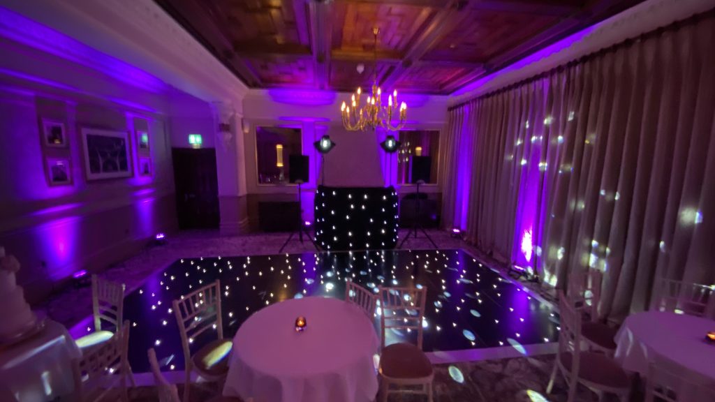 black starlit dance floor in the hathaway suite