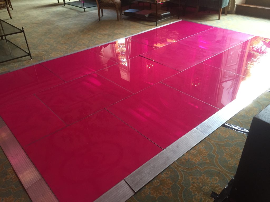 pink dance floor in the great drawing room at ettington park