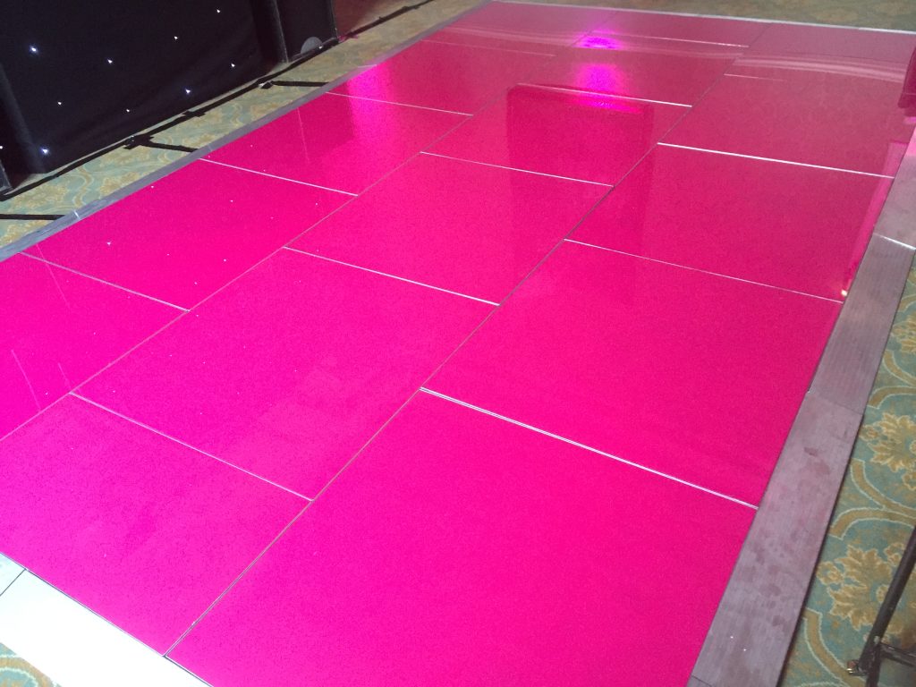 Pink dance floor in the great drawing room at ettington park