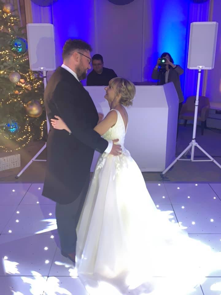 White starlit dance floor in the great drawing room at ettington park