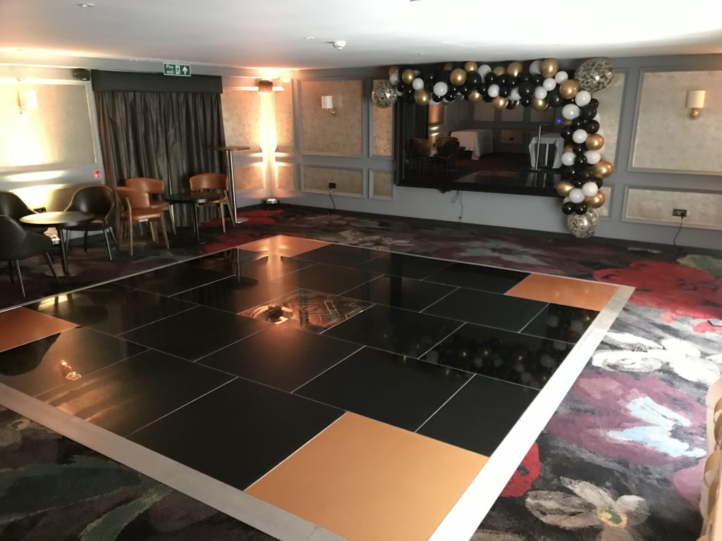 Art deco dance floor gatsby style black and gold
