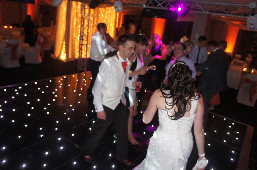 black starlit dance floor at mallory court