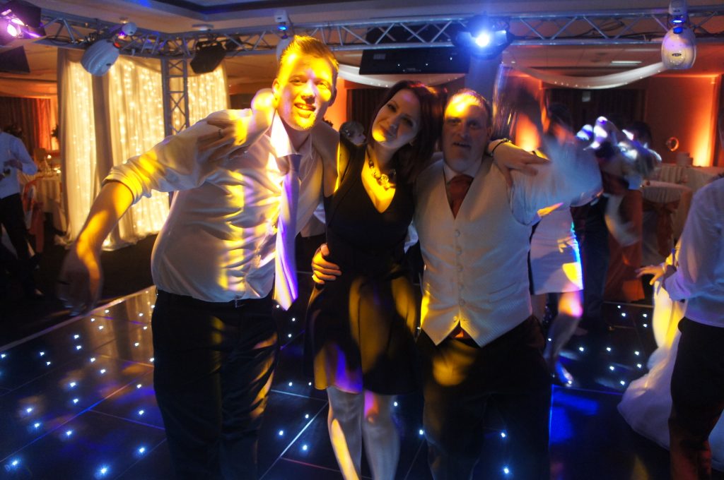 black starlit dance floor at mallory court