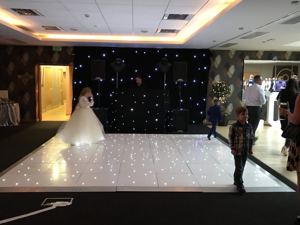 white starlit dance floor at mallory court