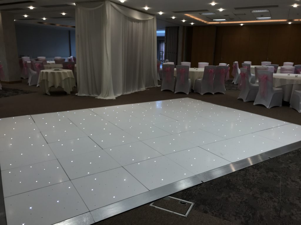 white starlit dance floor at mallory court