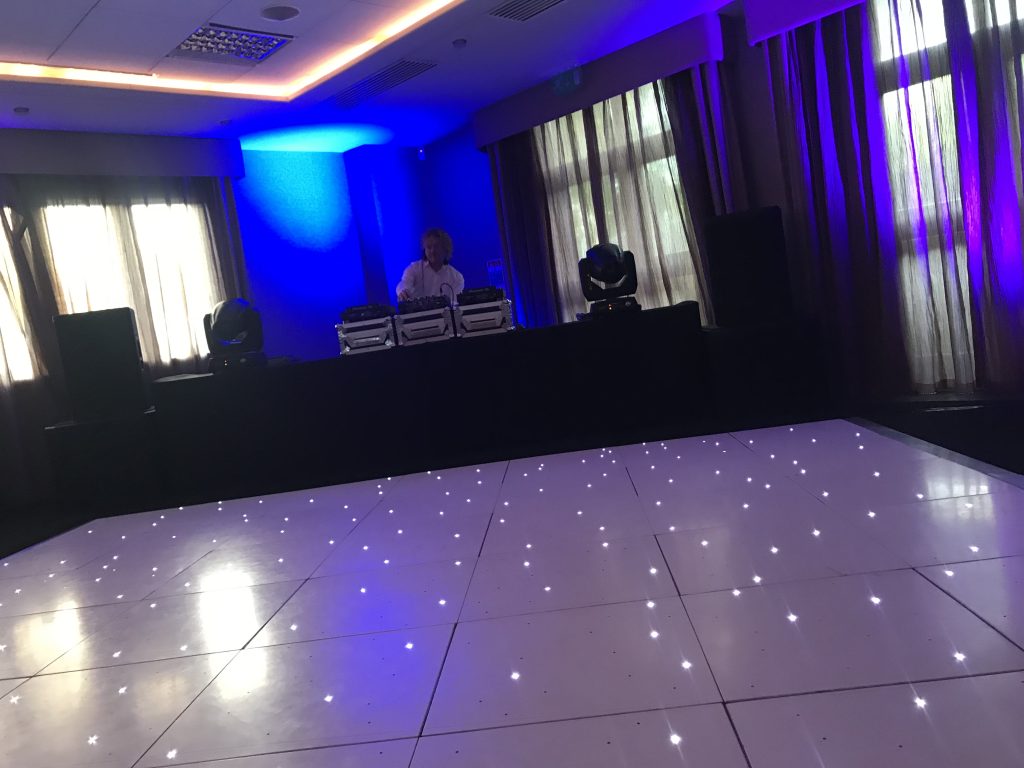 white starlit dance floor at mallory court