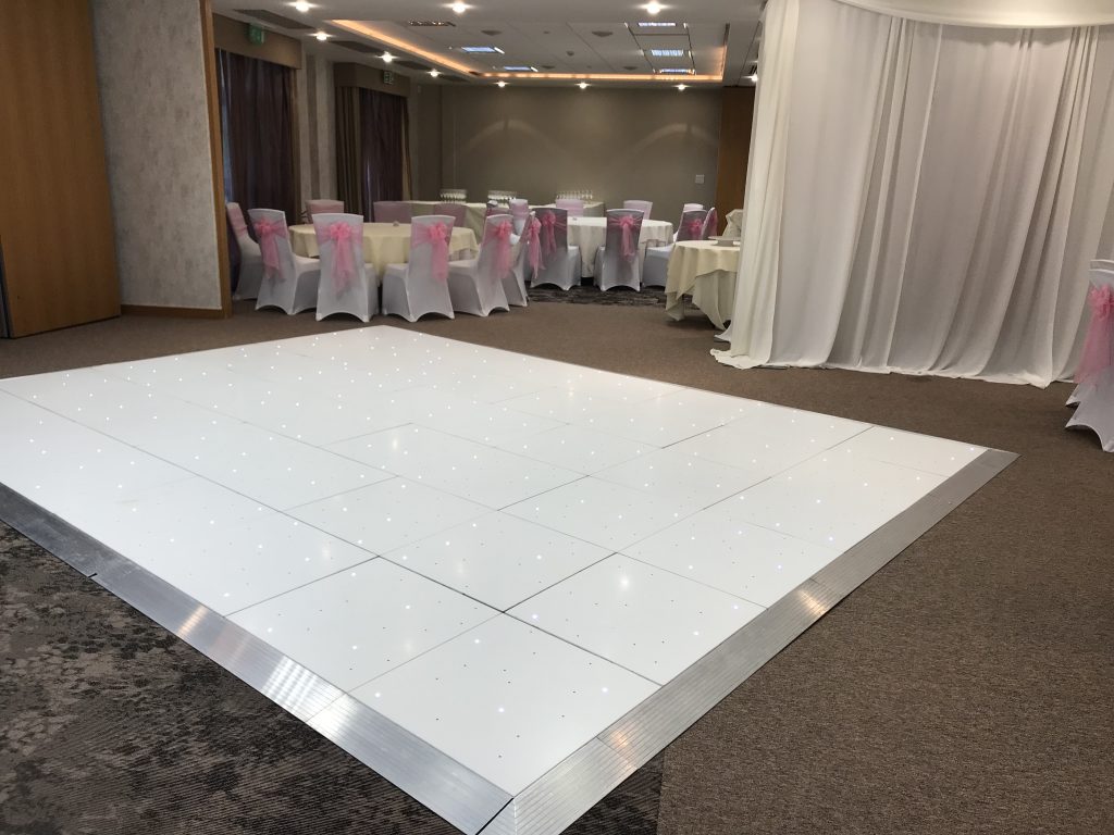 white starlit dance floor at mallory court