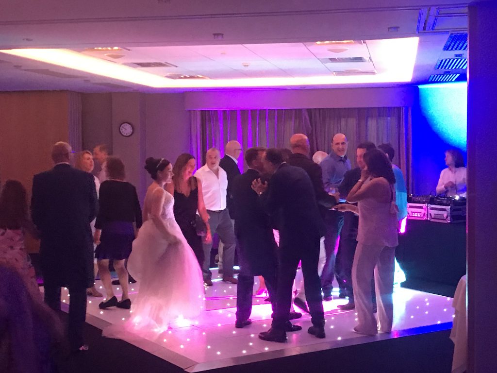 white starlit dance floor at mallory court