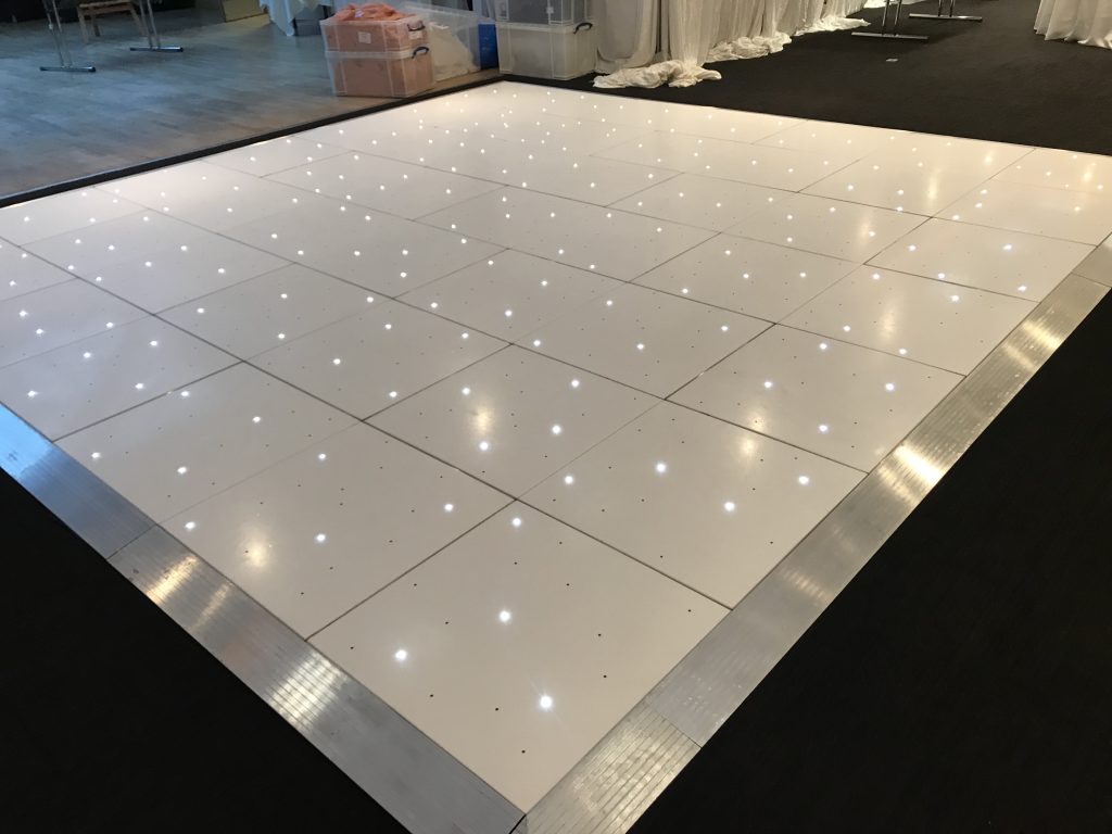 white starlit dance floor at mallory court