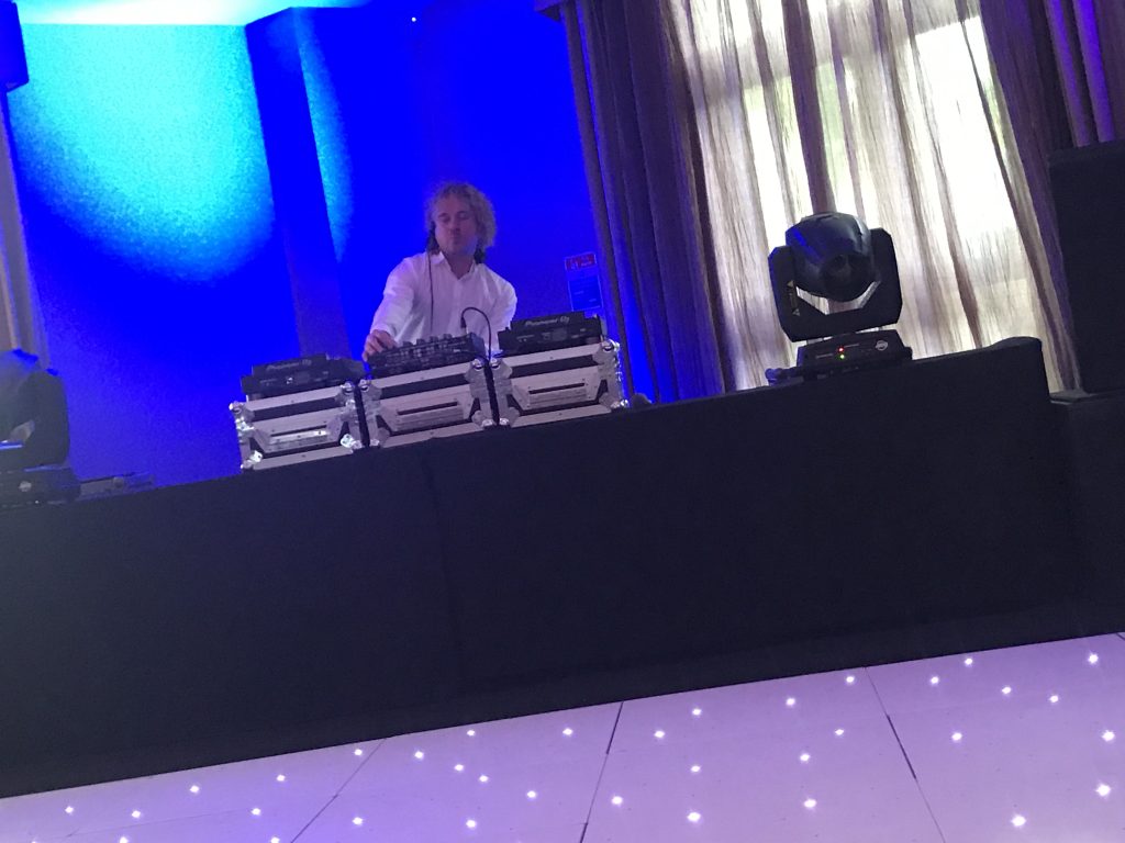 white starlit dance floor at mallory court