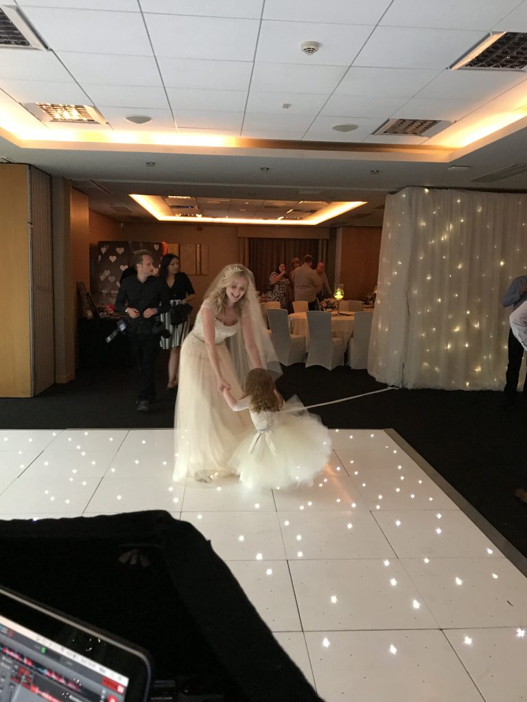 white starlit dance floor at mallory court