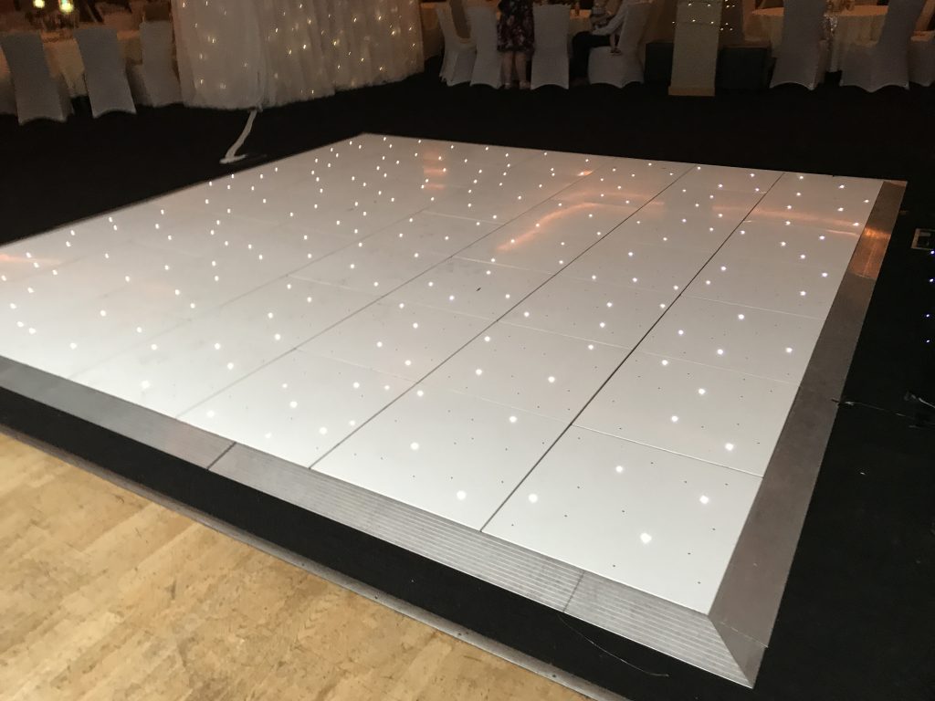 white starlit dance floor at mallory court